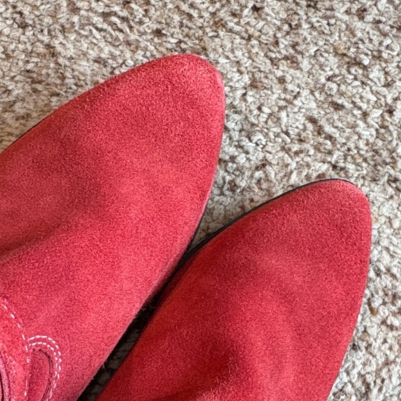 Henri Pierre Red Suede slouchy Women's Boots size 8 - Picture 5 of 8